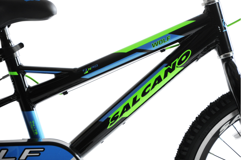 Salcano Wolf 20 Inch Wheel Kids Bike Black and Green-11